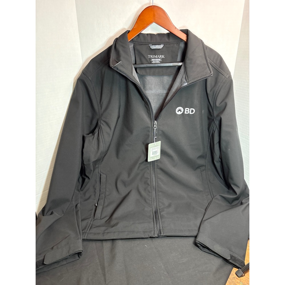 Trimark Softshell Jacket Black Full Zip BD Logo Mens XL Extra Large
